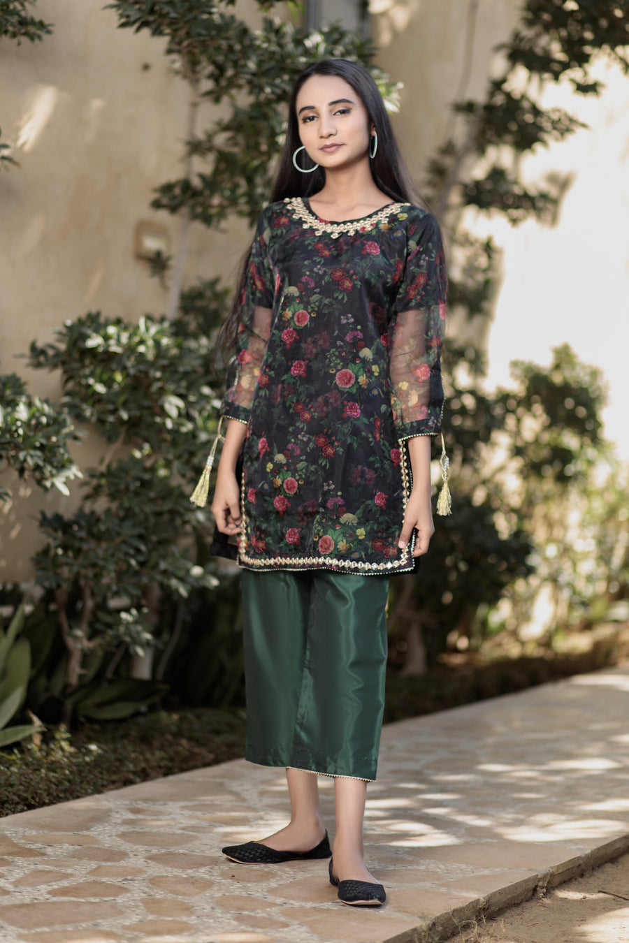 Mineral Green kameez trouser- Areeba's Couture