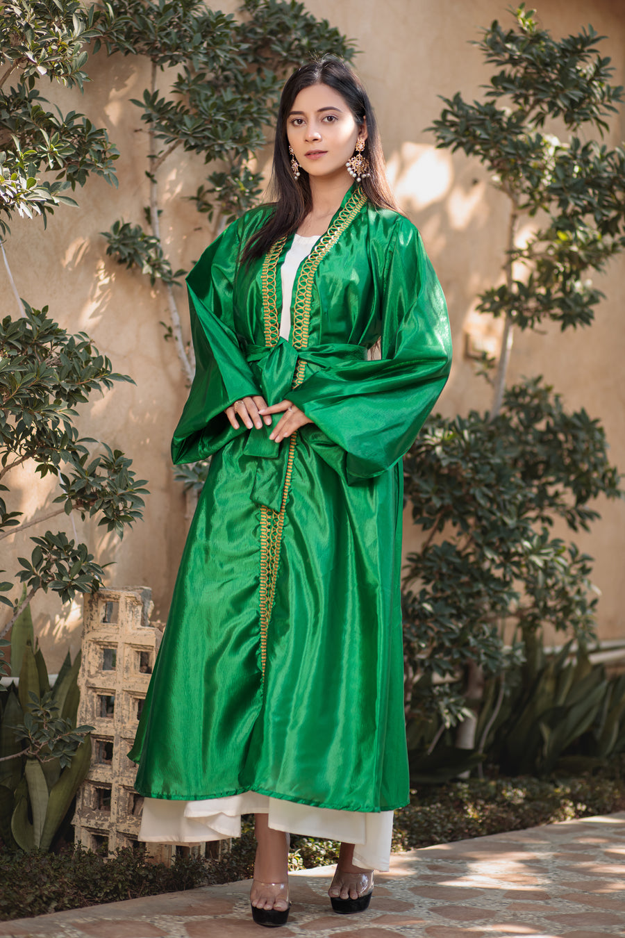 Greenish Teal Inayah Abaya- Areeba's Couture