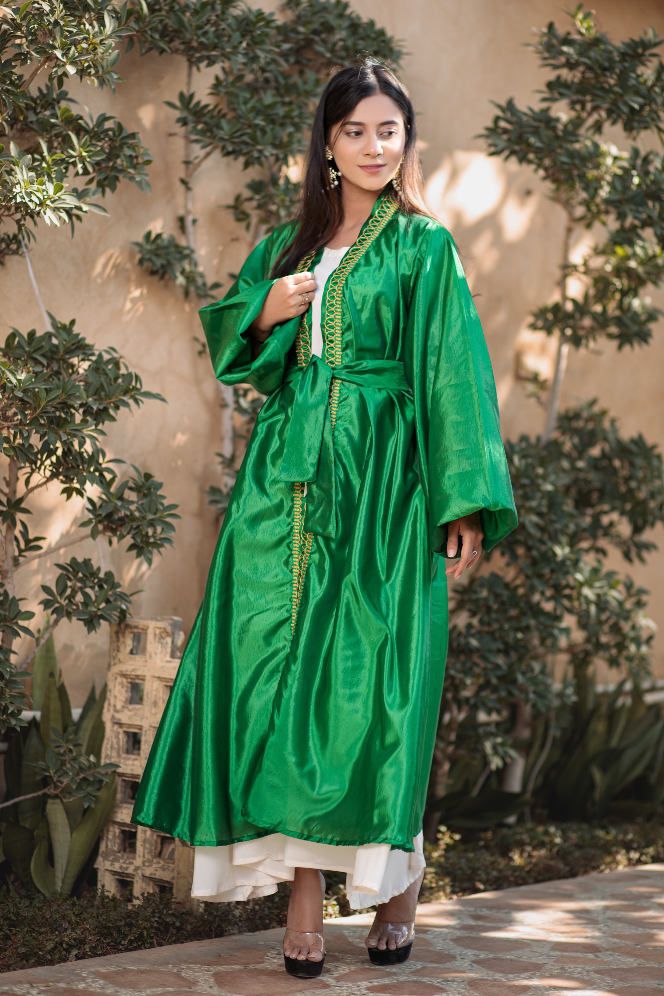 Greenish Teal Inayah Abaya- Areeba's Couture