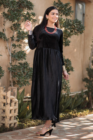 Smoky Black Maxi dress- Areeba's Couture