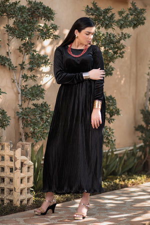 Smoky Black Maxi dress- Areeba's Couture