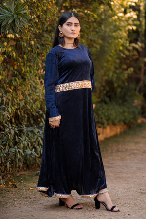 Cinder velvet Maxi dress- Areeba's Couture