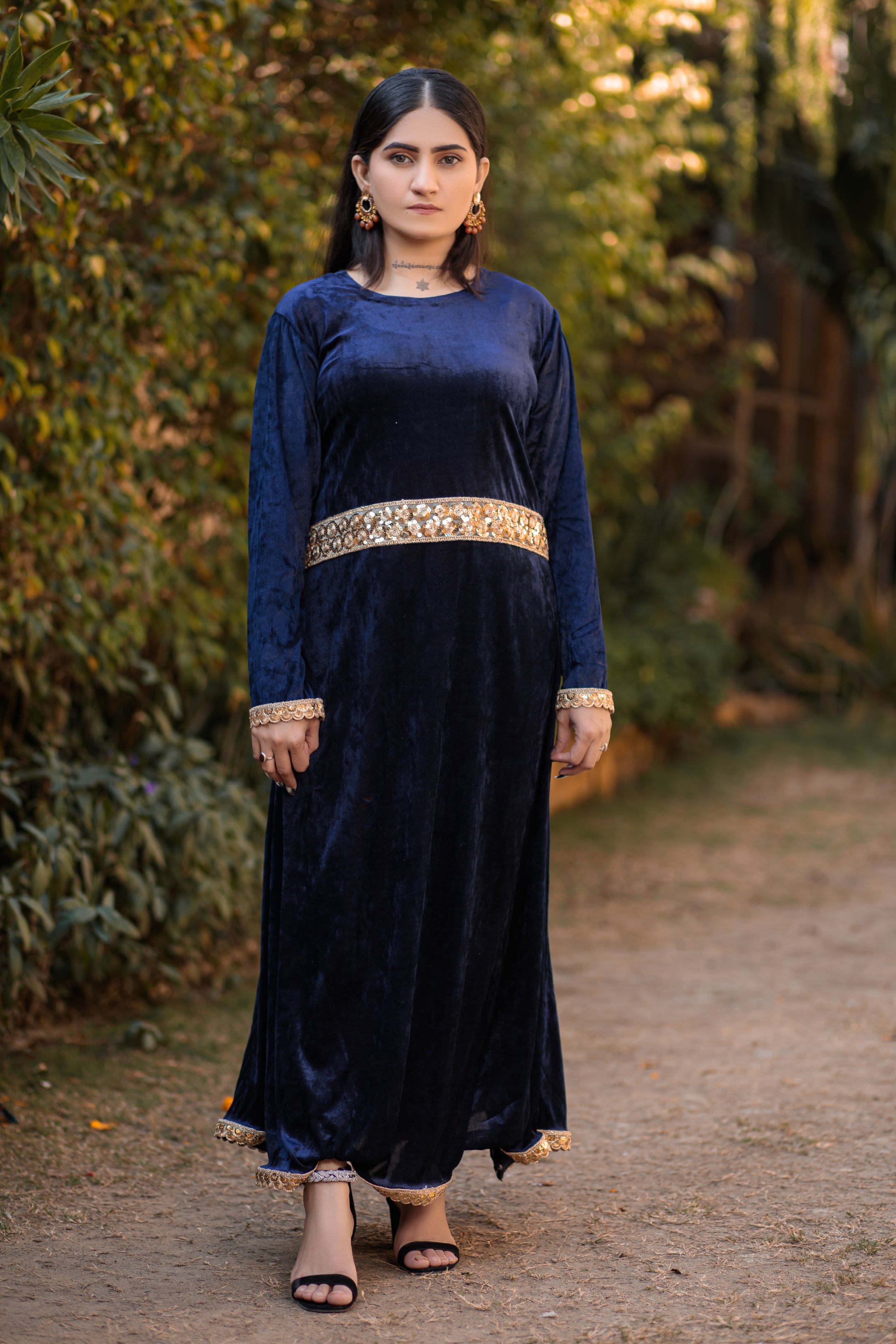 Cinder velvet Maxi dress- Areeba's Couture