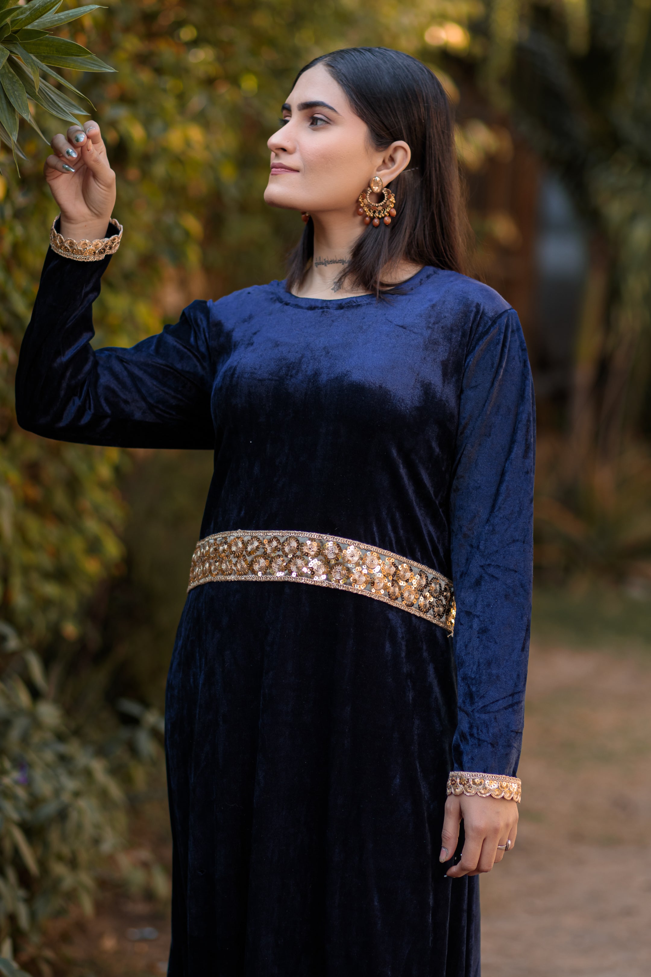 Cinder velvet Maxi dress- Areeba's Couture