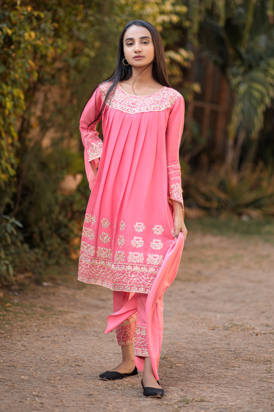 Carnation Pink Frock- Areeba's Couture