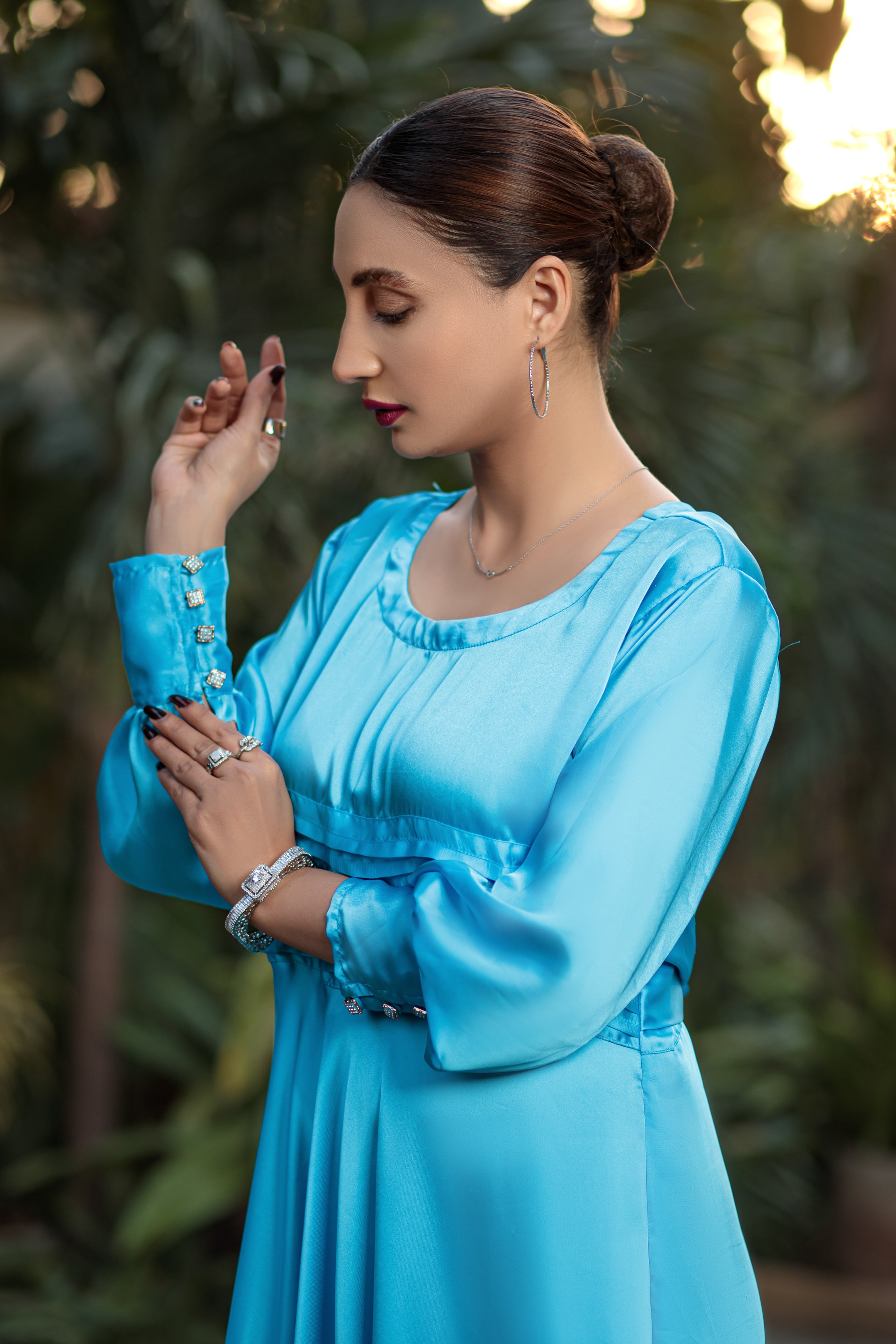 Picton Blue Dress- Areeba's Couture