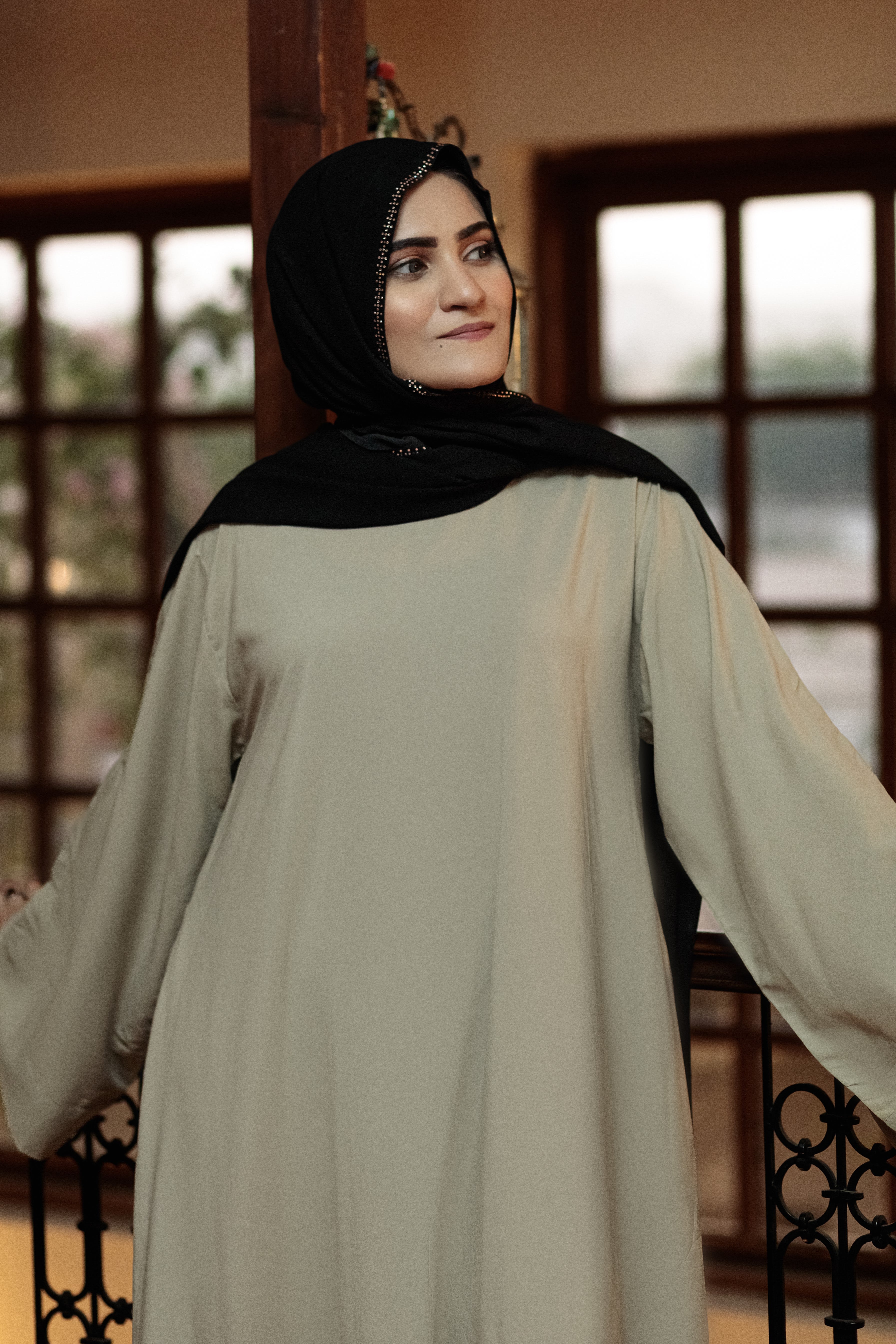 Cement Afifa Abaya- Areeba's Couture