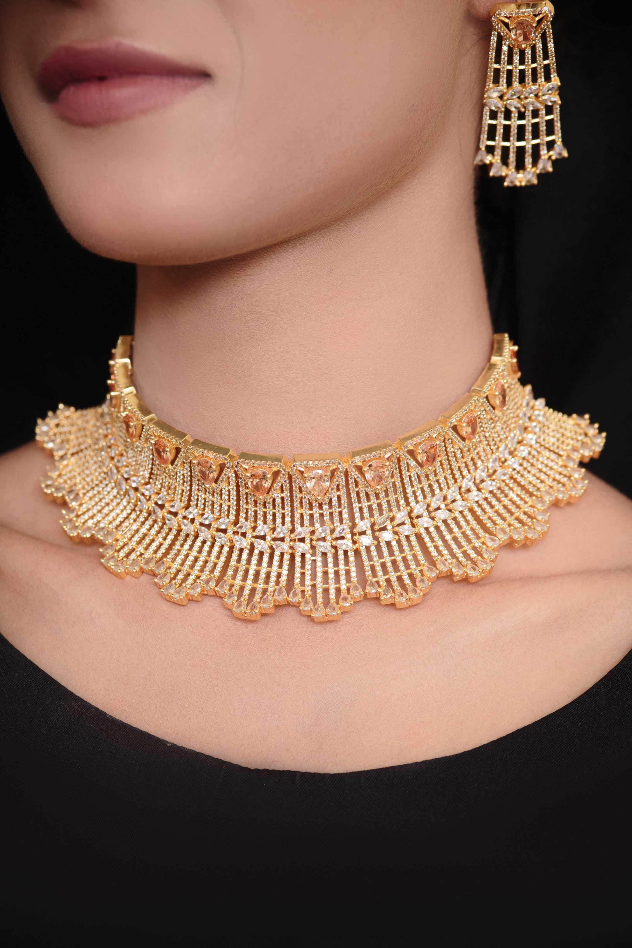 One Carat Indian gold jewellery (41000935)- Areeba's Couture