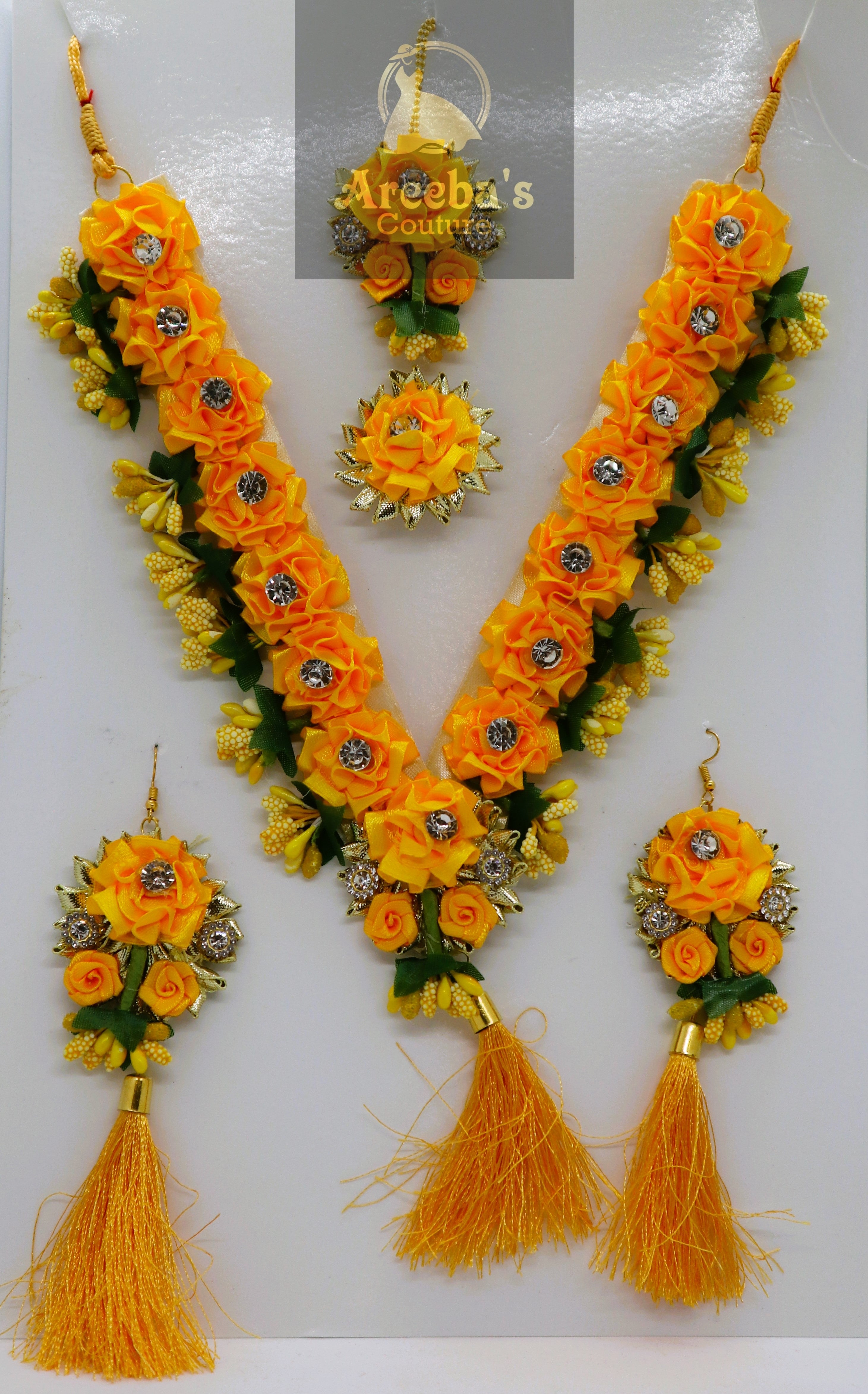 FLOWER JEWELLERY SETS- Areeba's Couture