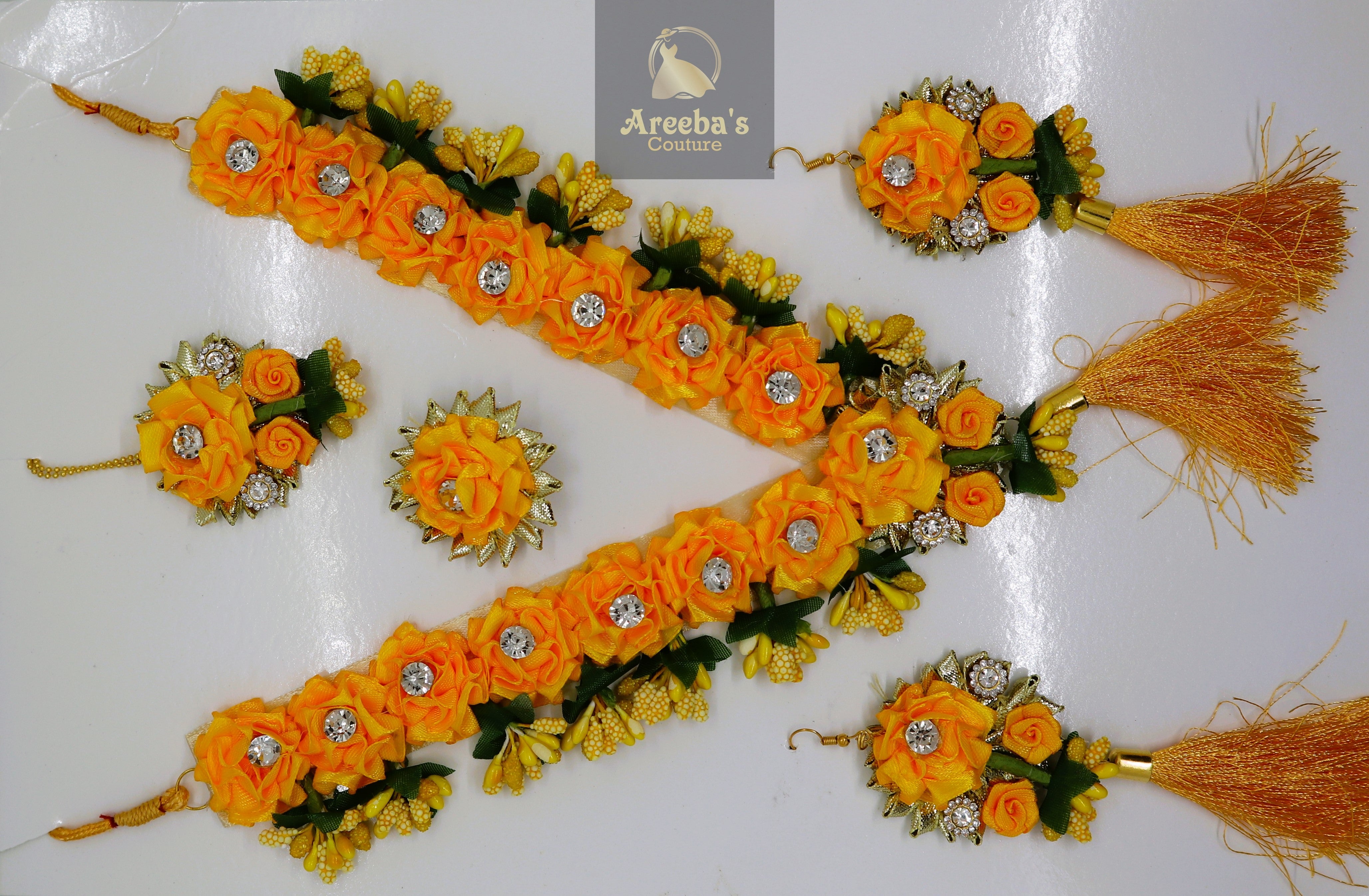 FLOWER JEWELLERY SETS- Areeba's Couture