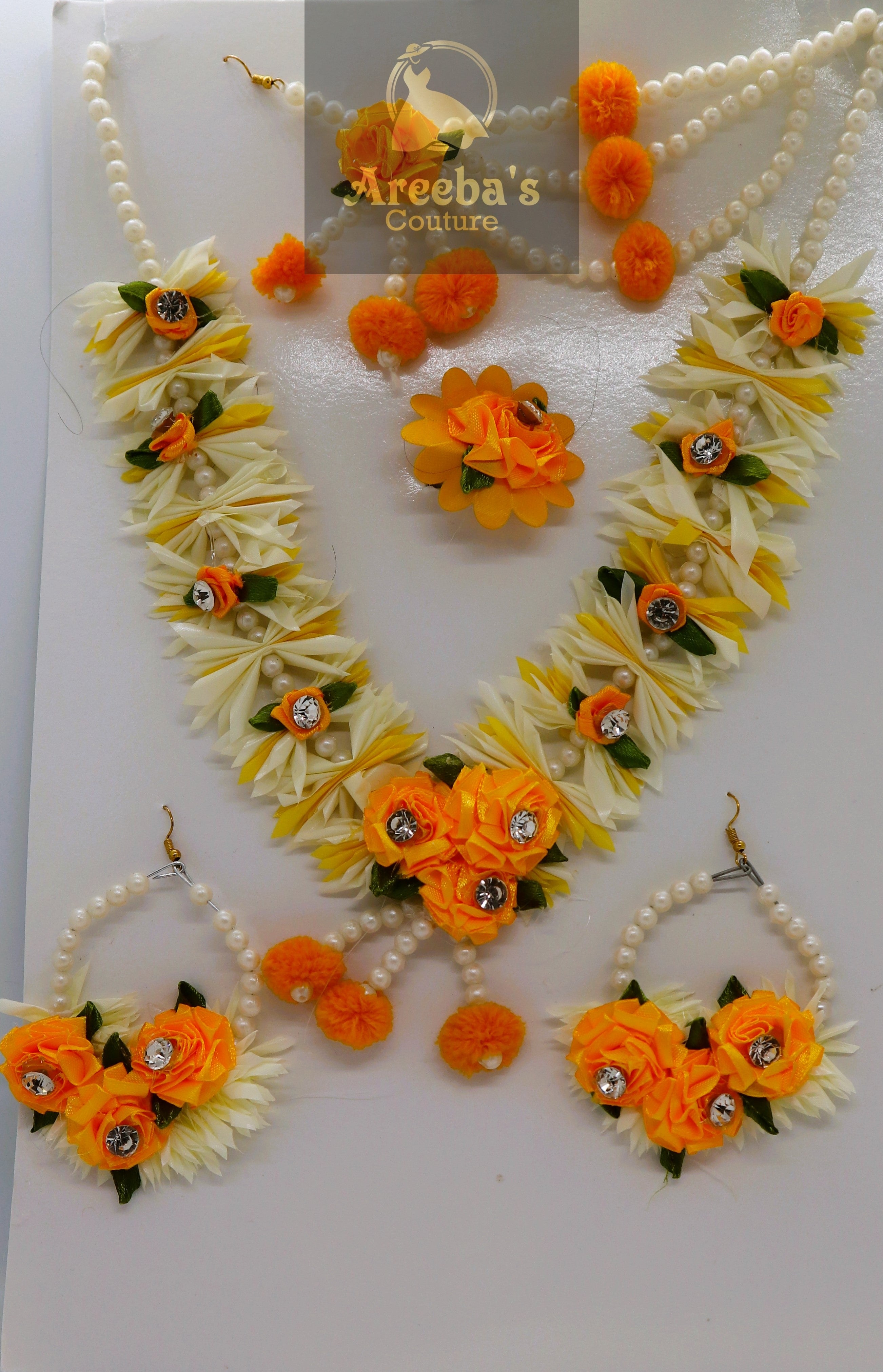 FLOWER JEWELLERY SETS- Areeba's Couture