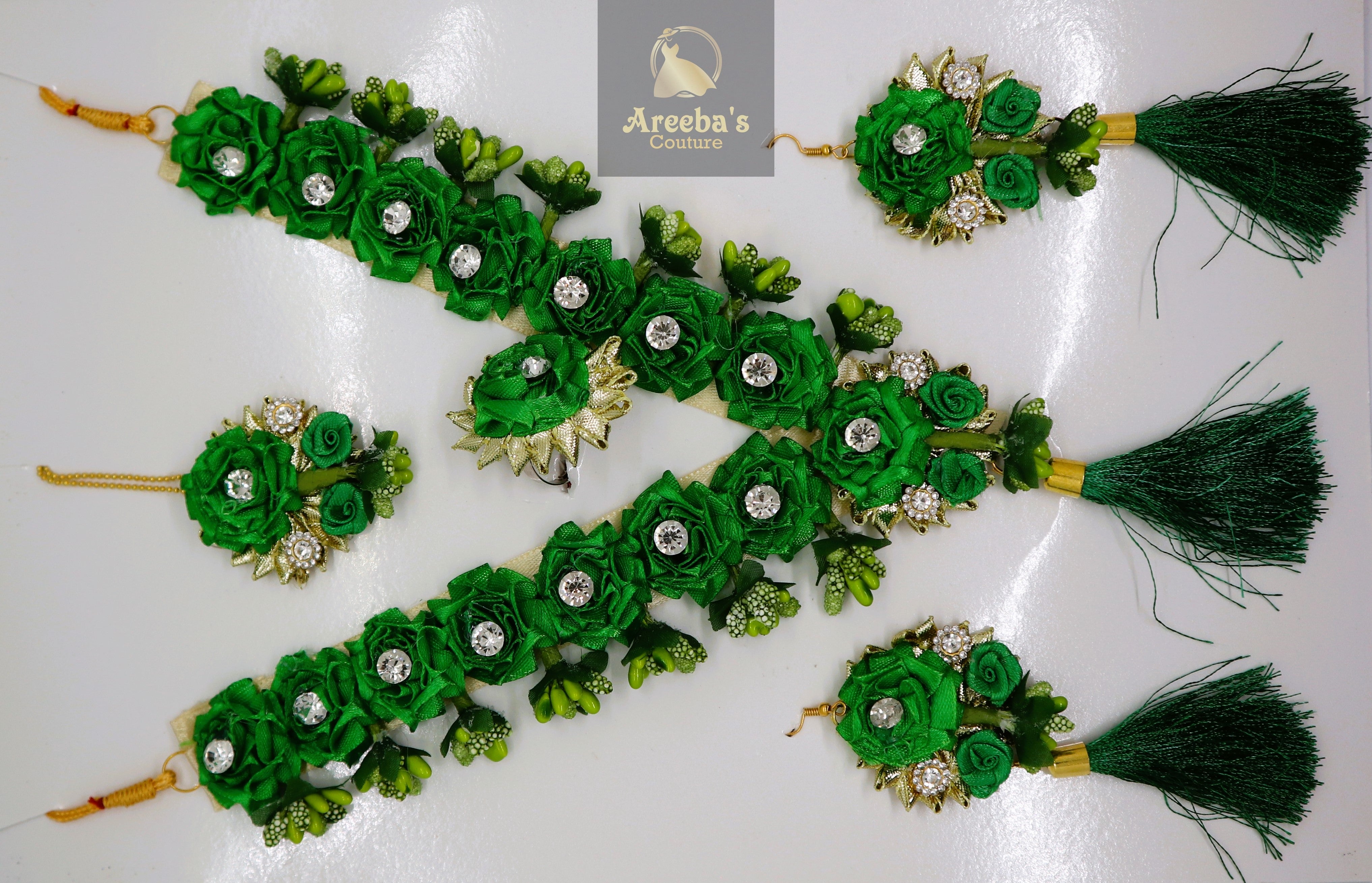 FLOWER JEWELLERY SETS- Areeba's Couture