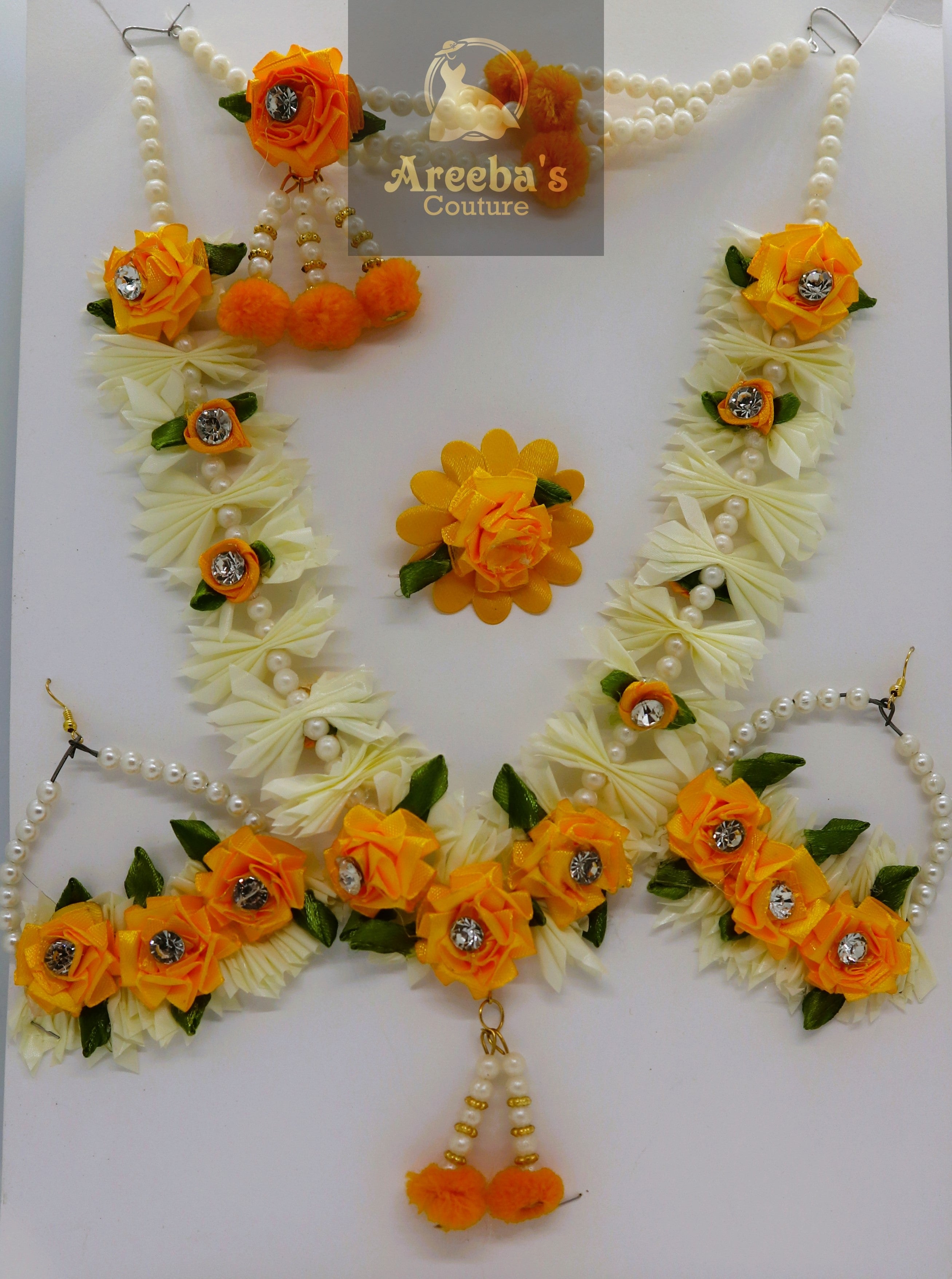 FLOWER JEWELLERY SETS- Areeba's Couture