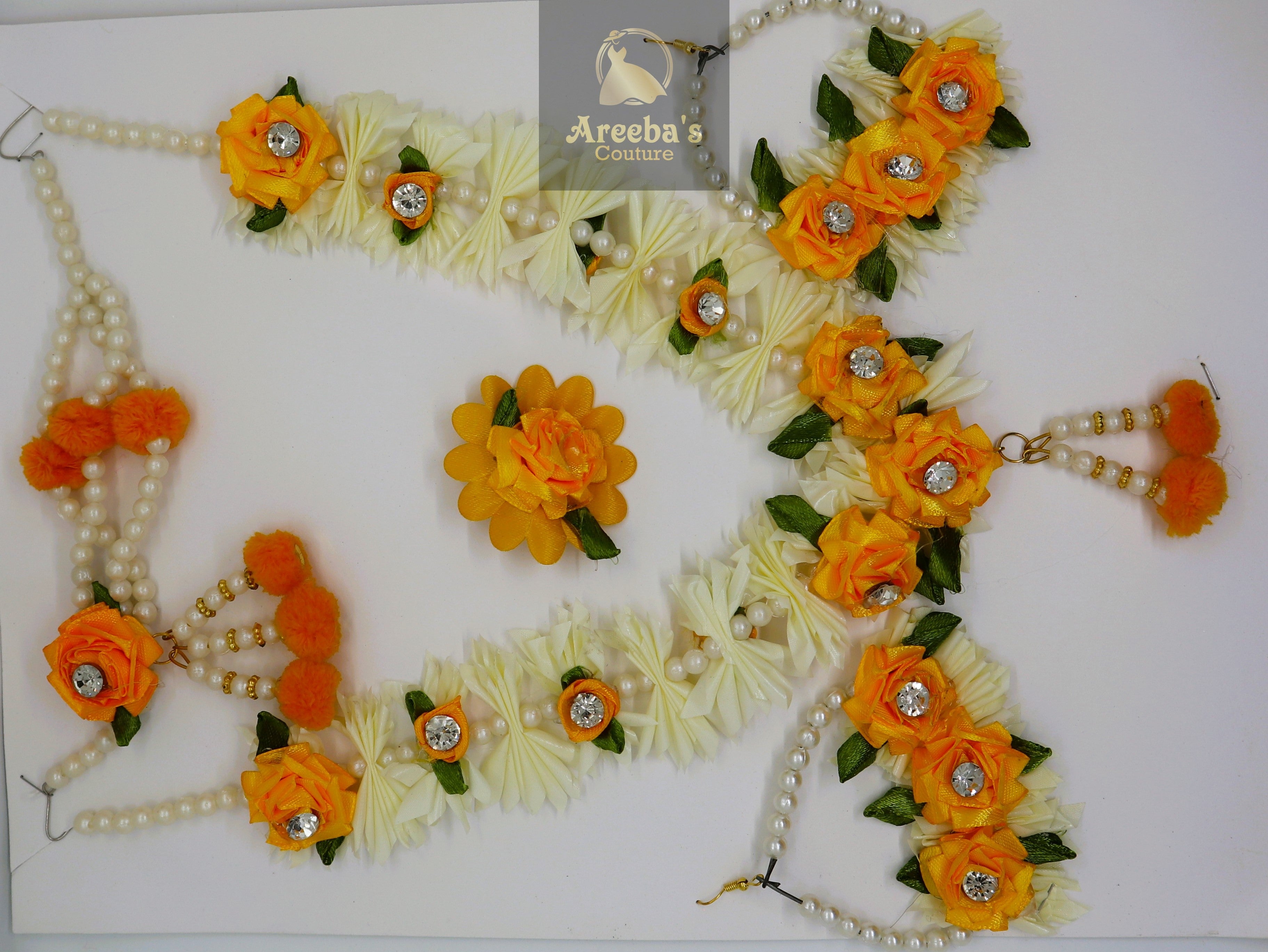 FLOWER JEWELLERY SETS- Areeba's Couture