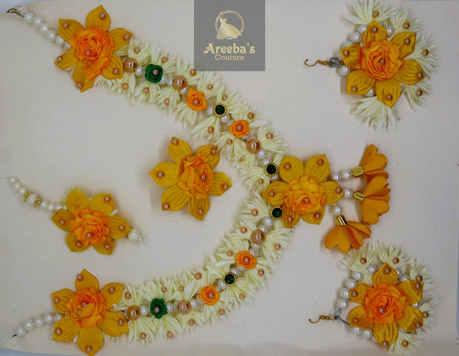 FLOWER JEWELLERY SETS- Areeba's Couture