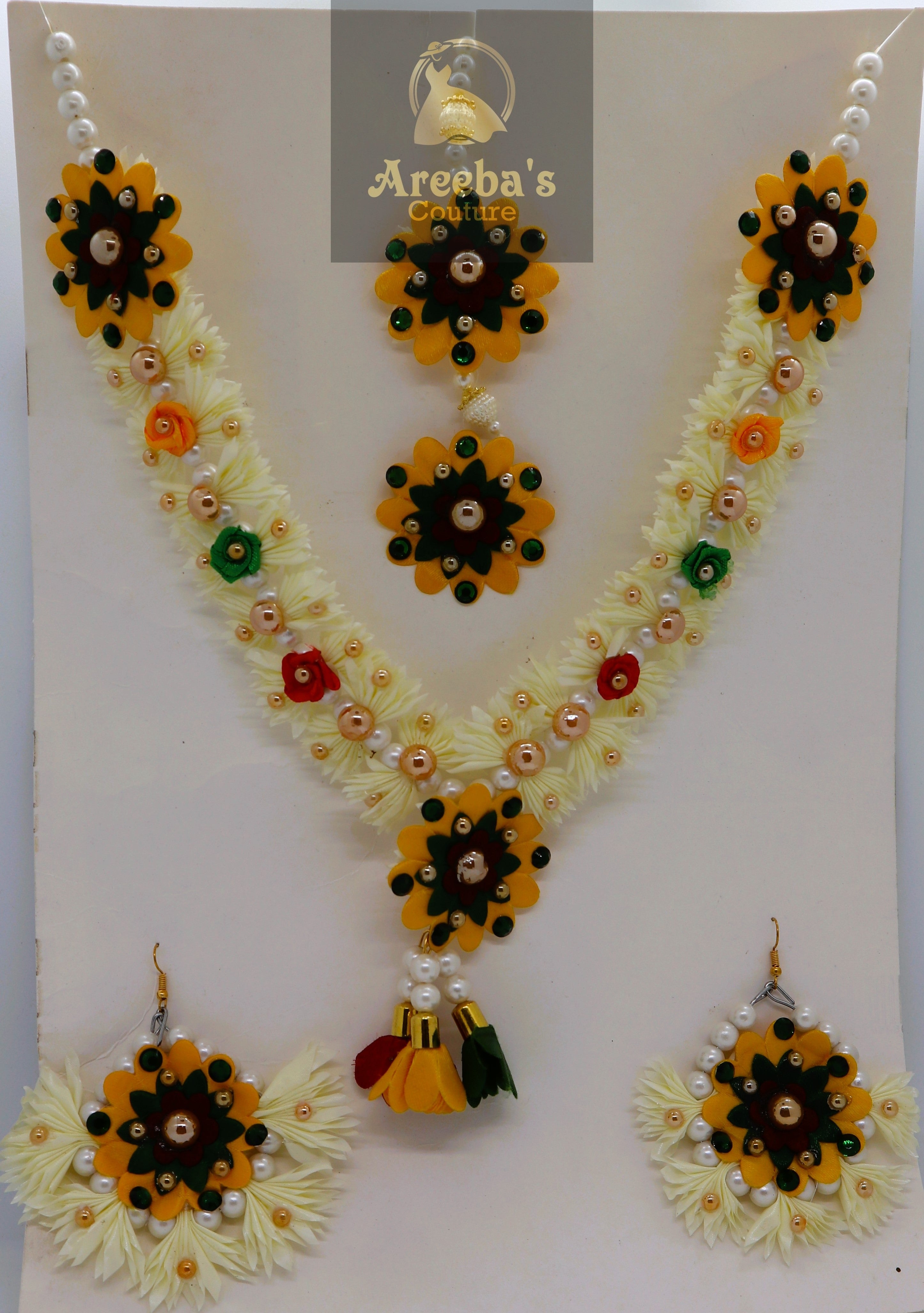 FLOWER JEWELLERY SETS- Areeba's Couture