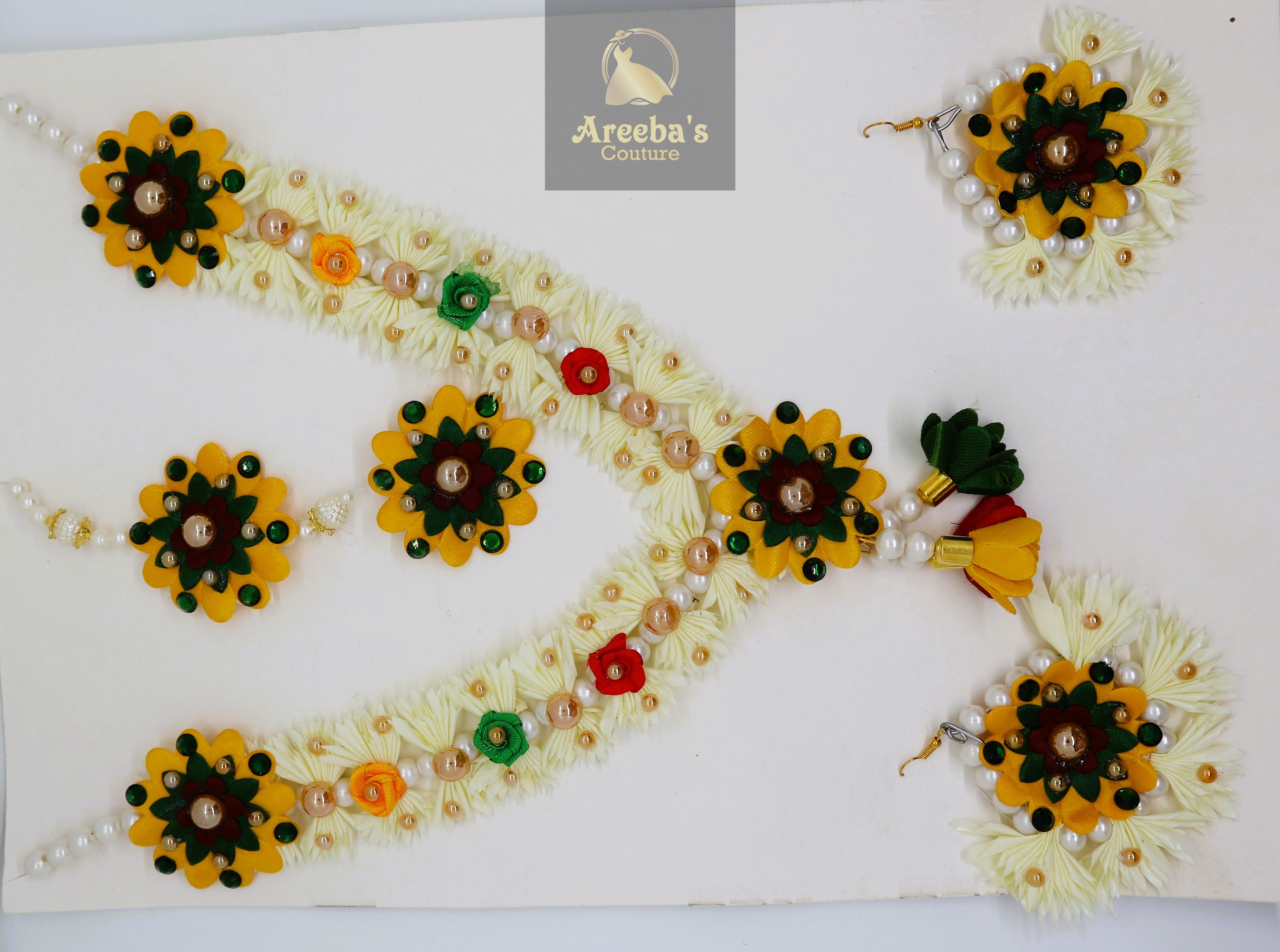 FLOWER JEWELLERY SETS- Areeba's Couture