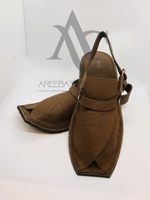 Pakistani Kheri - Peshawari Chappal hand made leather.- Areeba's Couture