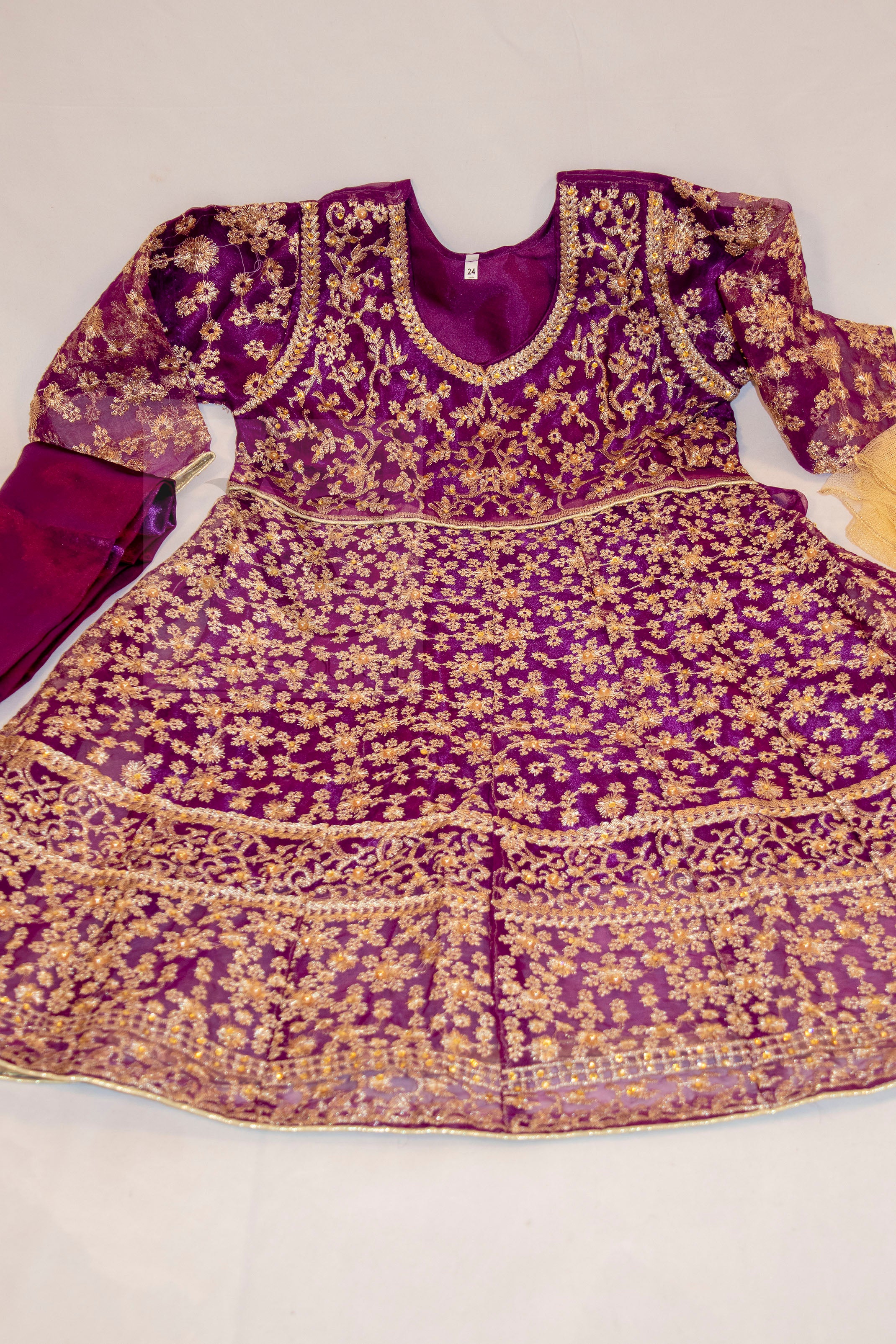 Heavy embroidered girls frock- Areeba's Couture