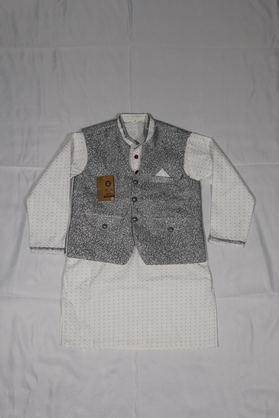 Carbon Grey Boys Waistcoat suits- Areeba's Couture