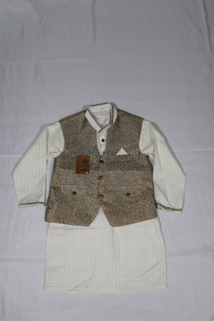 Woody Brown Boys Waistcoat suits- Areeba's Couture