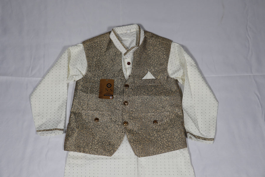 Woody Brown Boys Waistcoat suits- Areeba's Couture