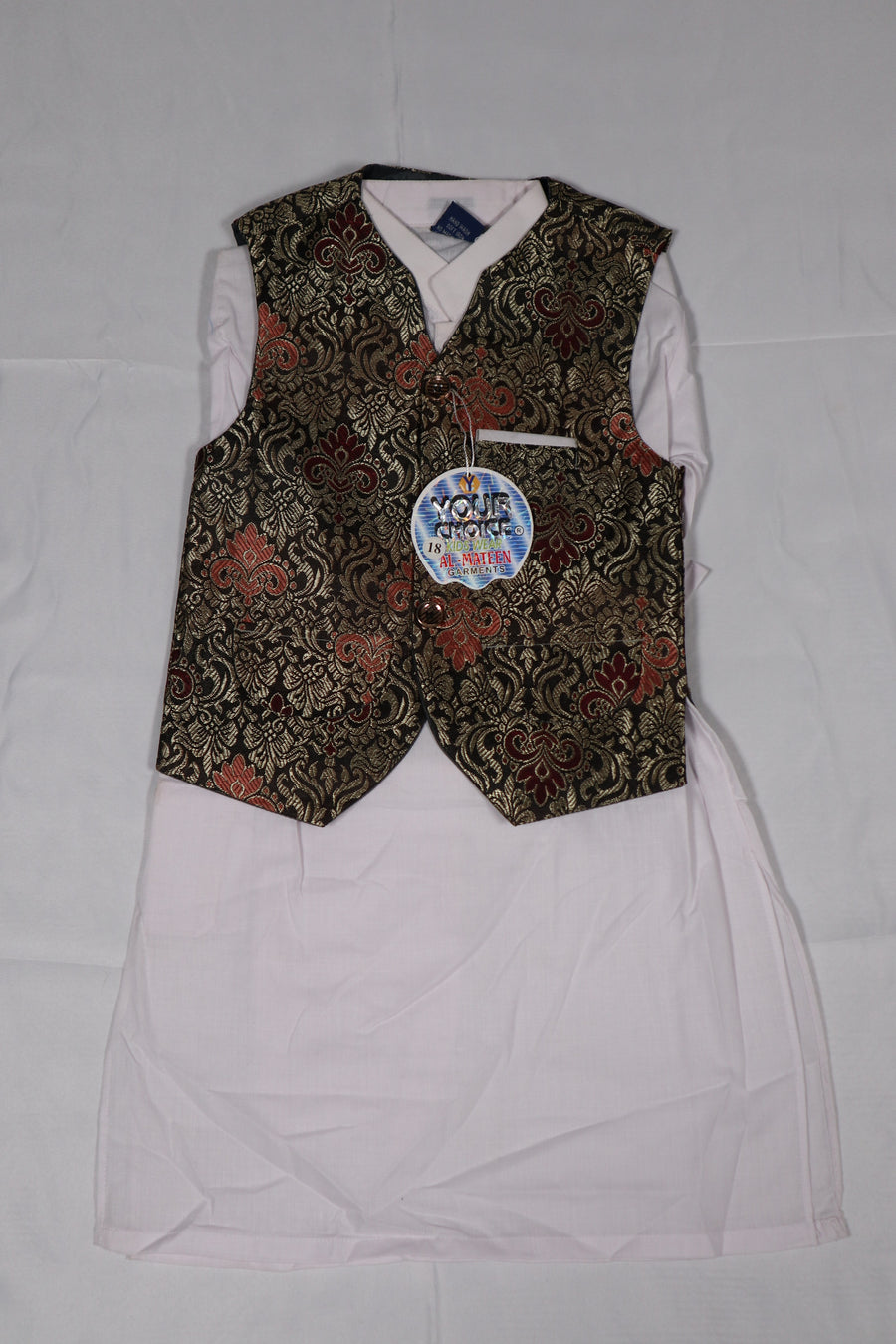 Black and Cork Boys Waistcoat suits- Areeba's Couture