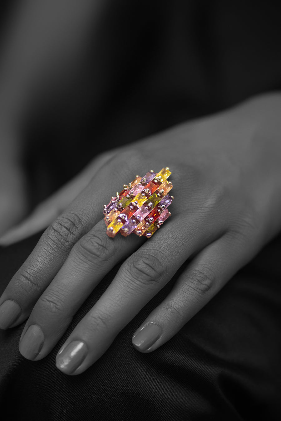 Diamantes ring- Areeba's Couture
