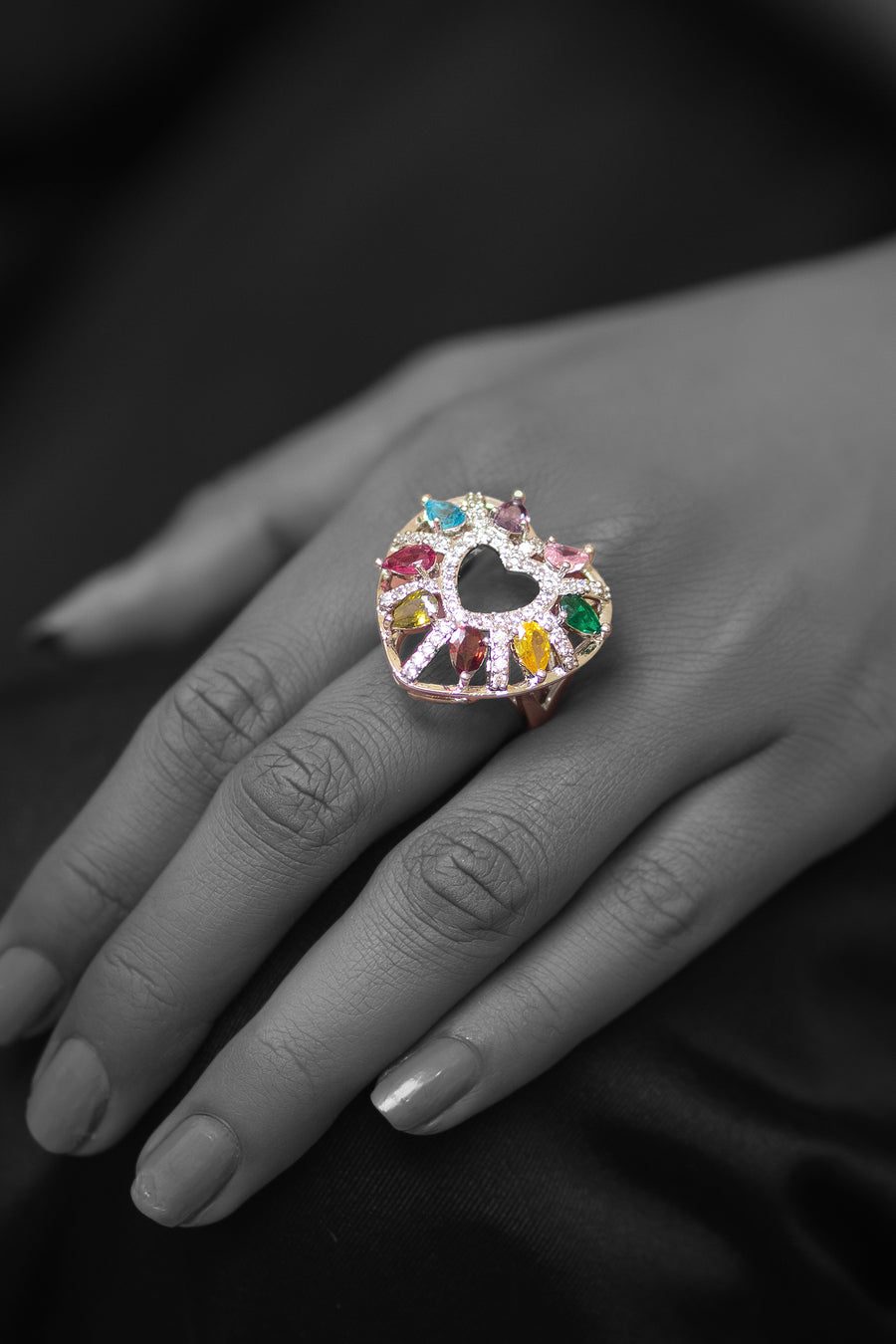 Heart shaped ring- Areeba's Couture