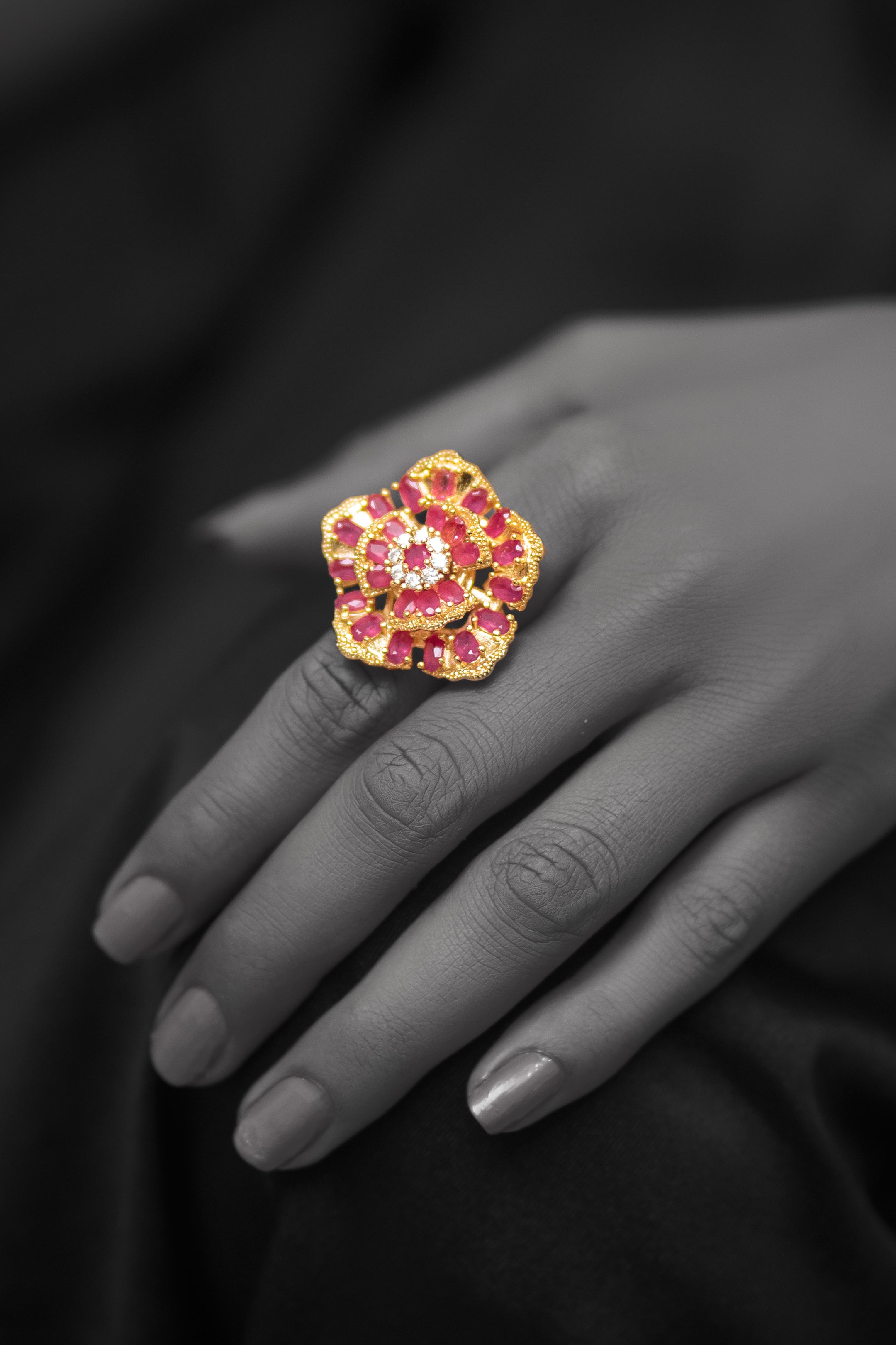 hexagon ring- Areeba's Couture