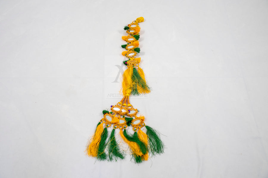 yellow & green mirror parranda- Areeba's Couture