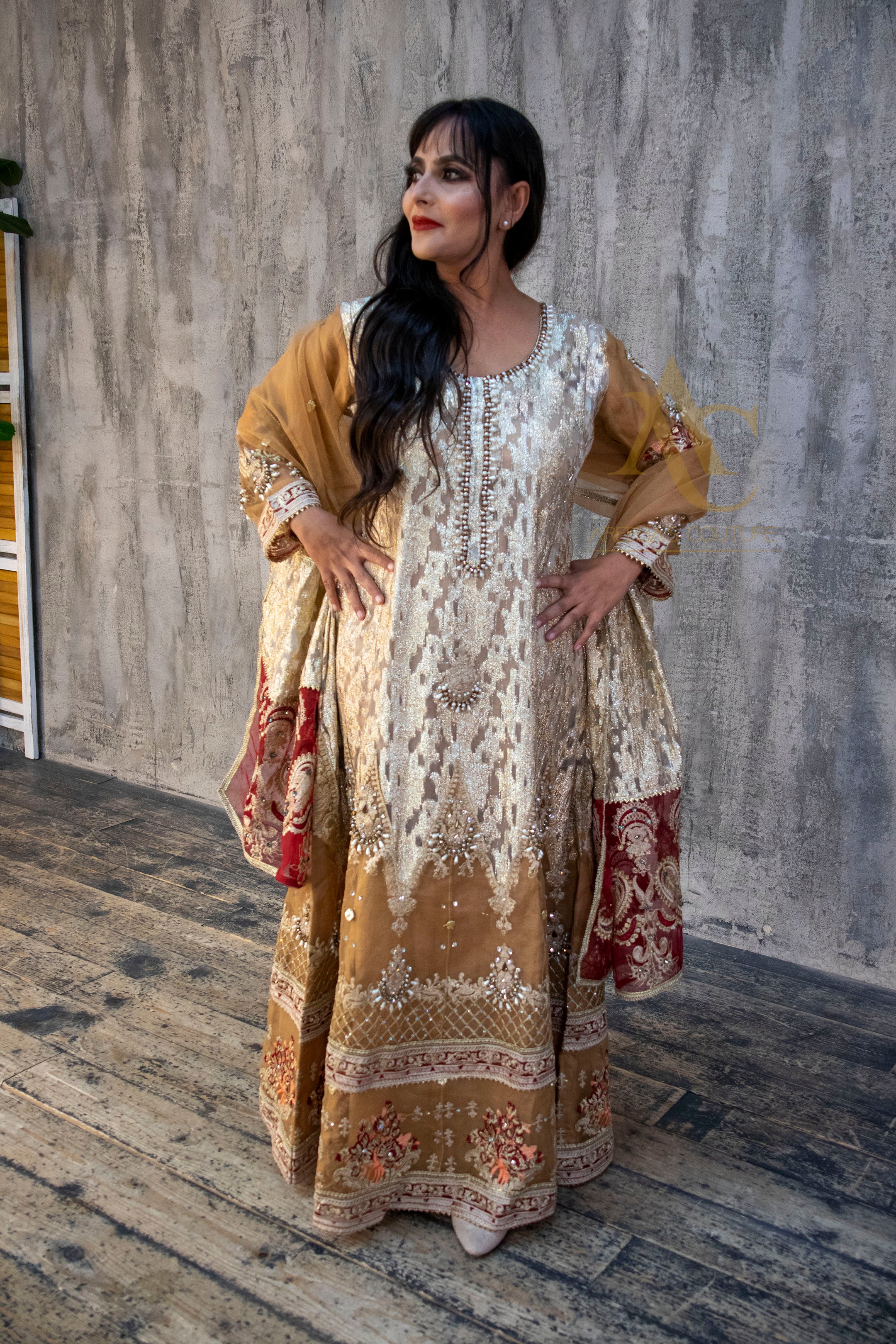 Persian Orange Maxi- Areeba's Couture