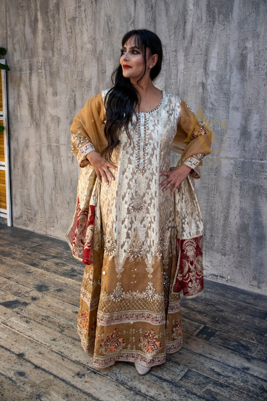 Persian Orange Maxi- Areeba's Couture