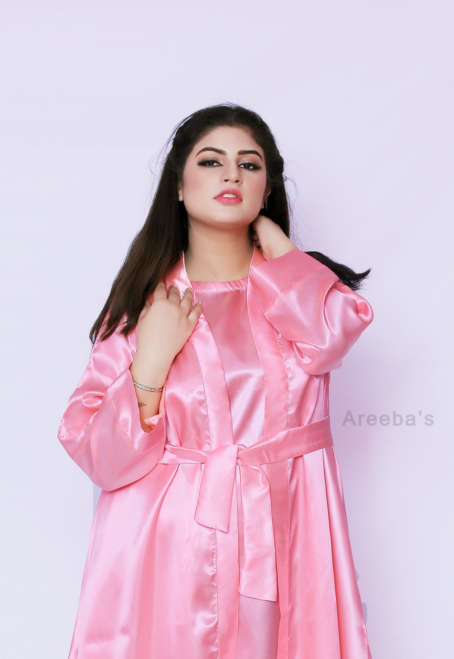 Dusty pink Dania Abaya- Areeba's Couture