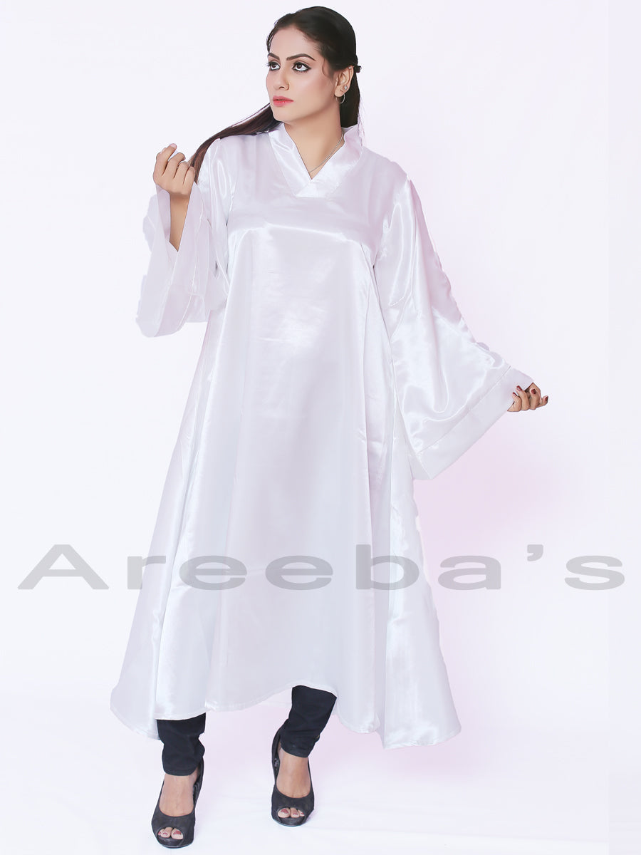 Titan white Mehwish abaya- Areeba's Couture