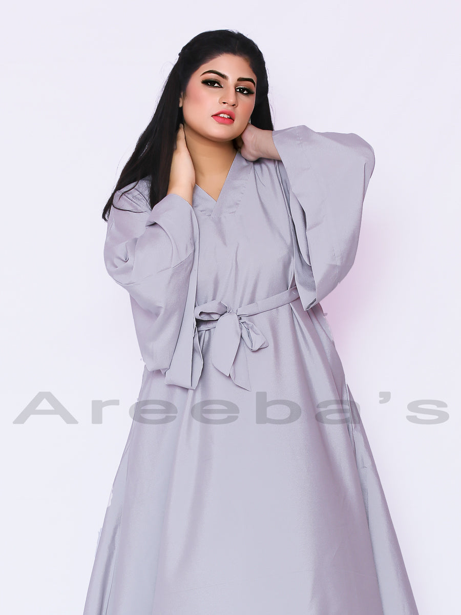 Grey suit Sehrish abaya- Areeba's Couture