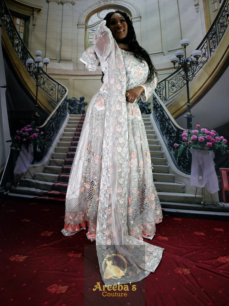 Asifa Nabeel Lehnga Choli 3 D- Areeba's Couture