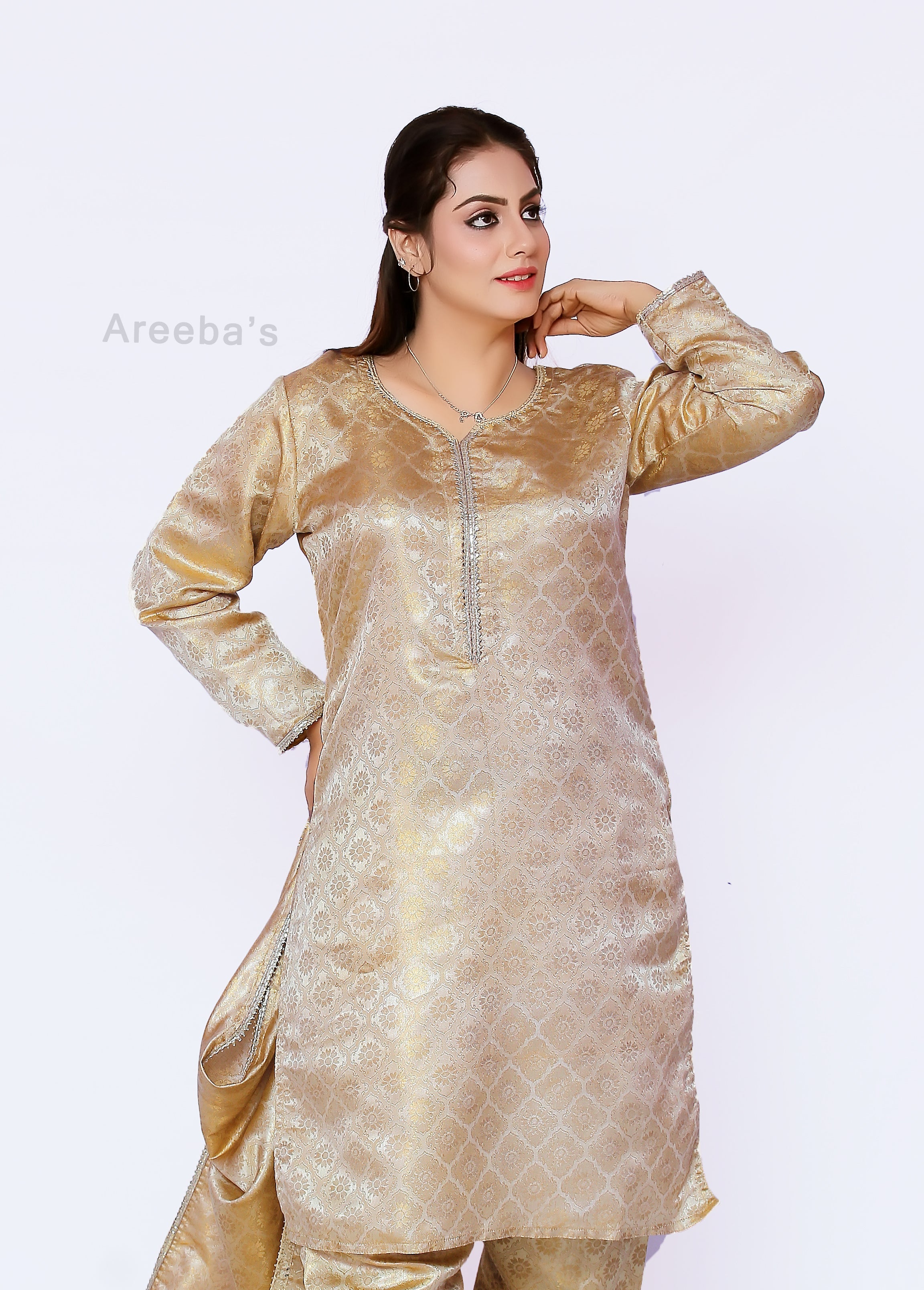 Muddy waters Banarasi shalwar kameez- Areeba's Couture