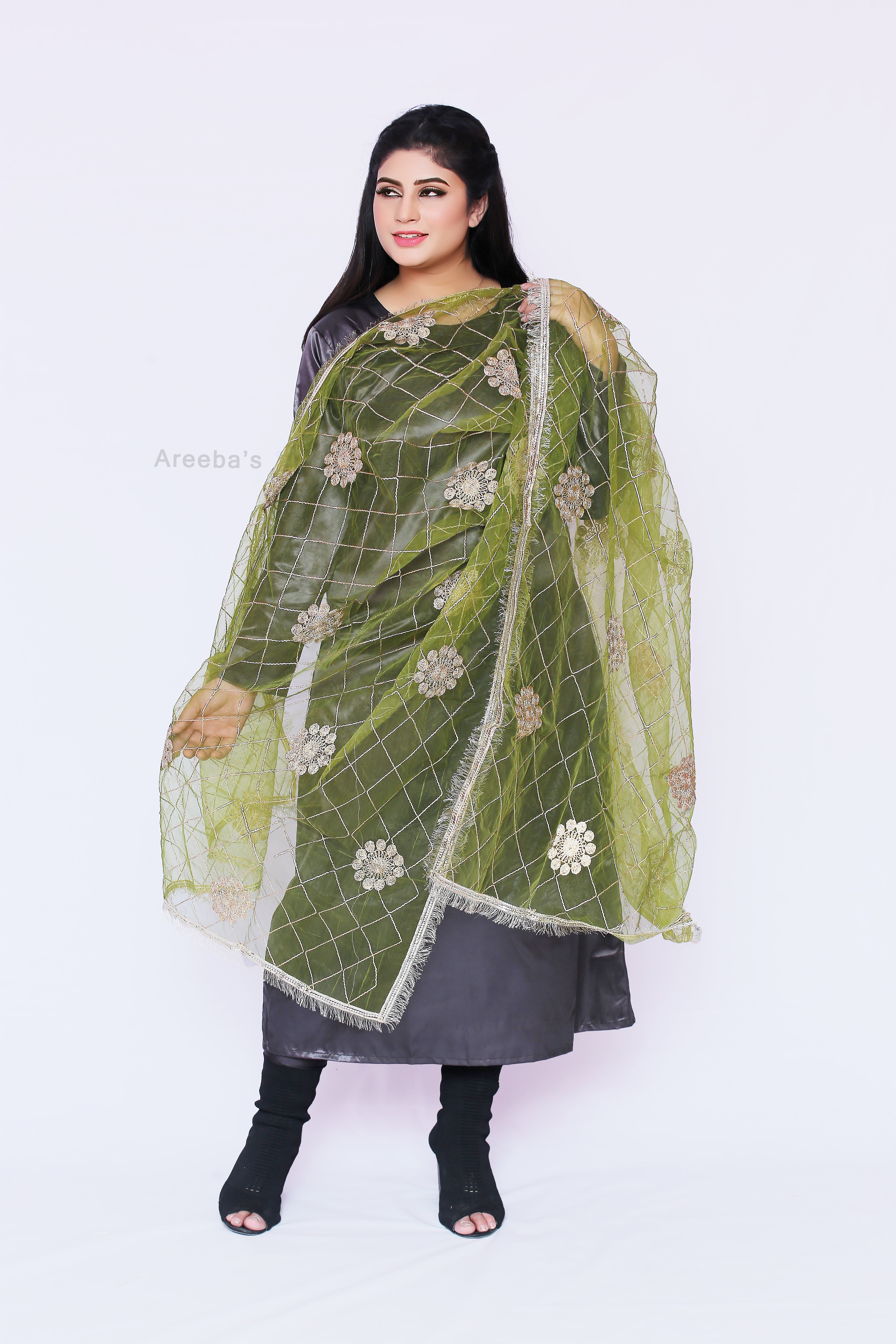 Green Mist Net- Areeba's Couture