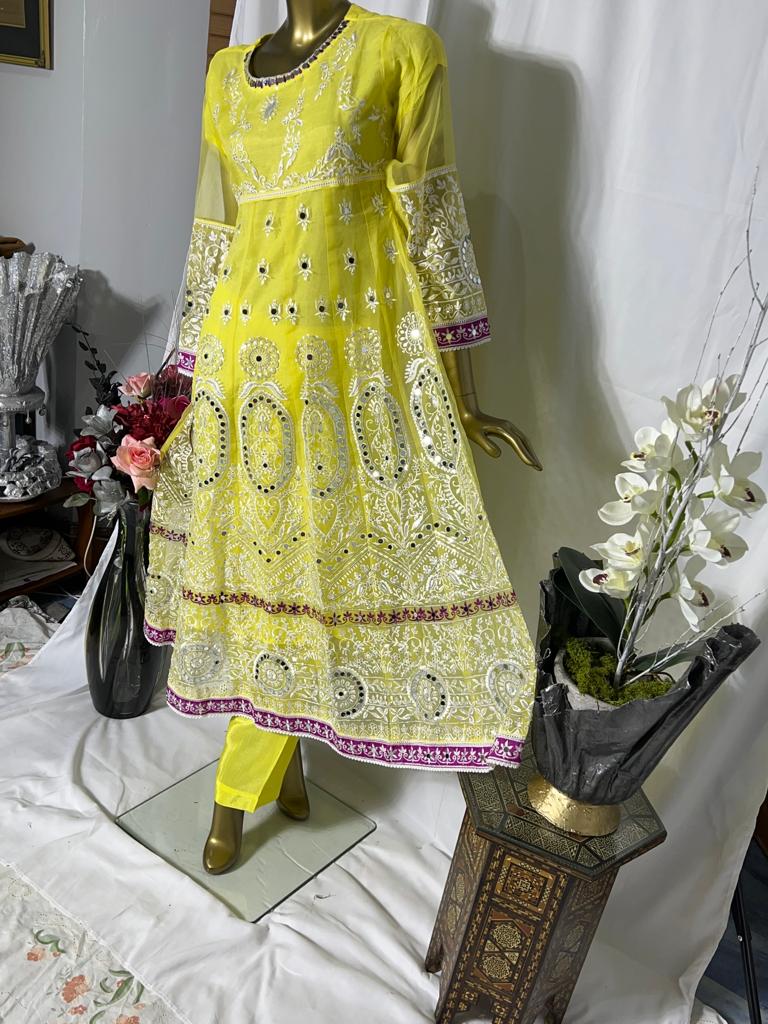 Embroidered frock 3 pcs suit BCF 17- Areeba's Couture