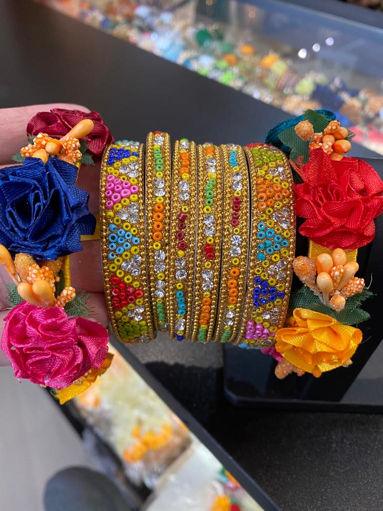Flower Bangles set G- Areeba's Couture