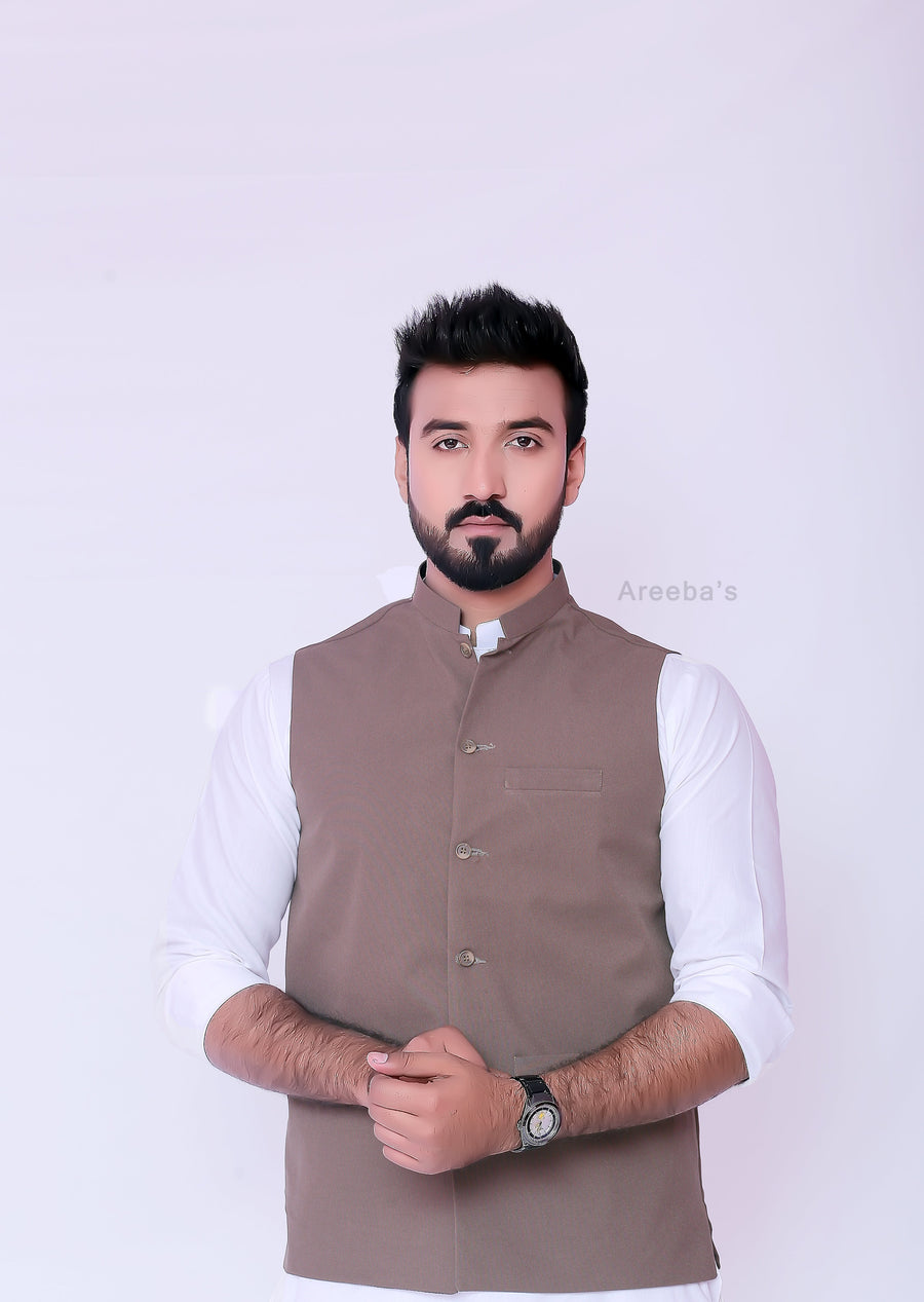 Gents Pakistani Waistcoat d001- Areeba's Couture