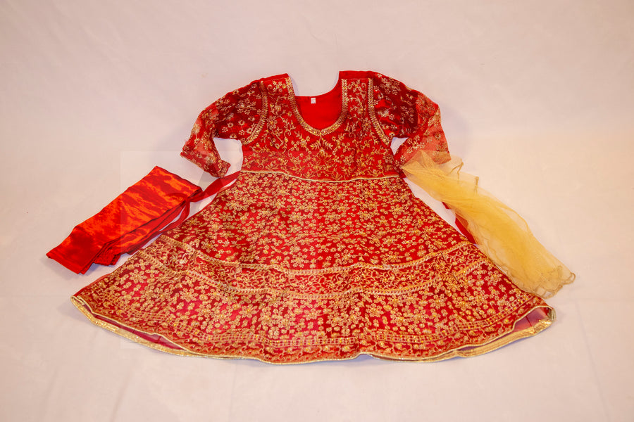Heavy embroidered girls frock- Areeba's Couture