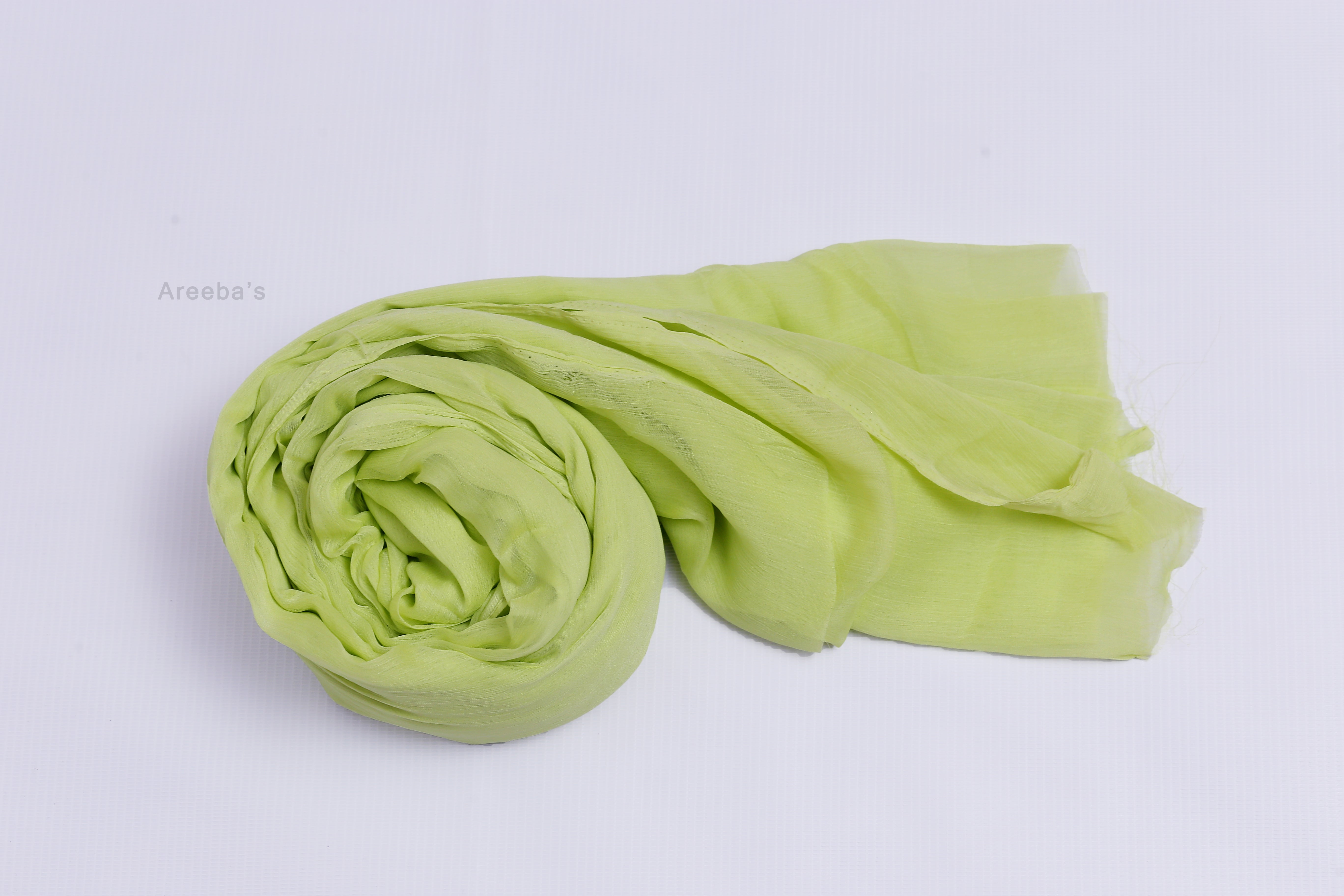 Head Scarf - Chiffon #bdc57a- Areeba's Couture