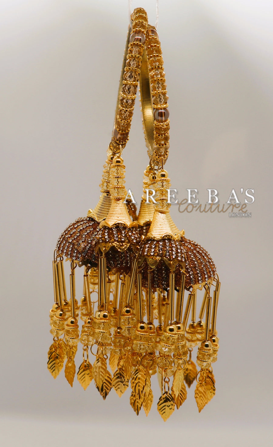Kaleera with Kangan Gold / Bridal hand hanging with Bangel- Areeba's Couture