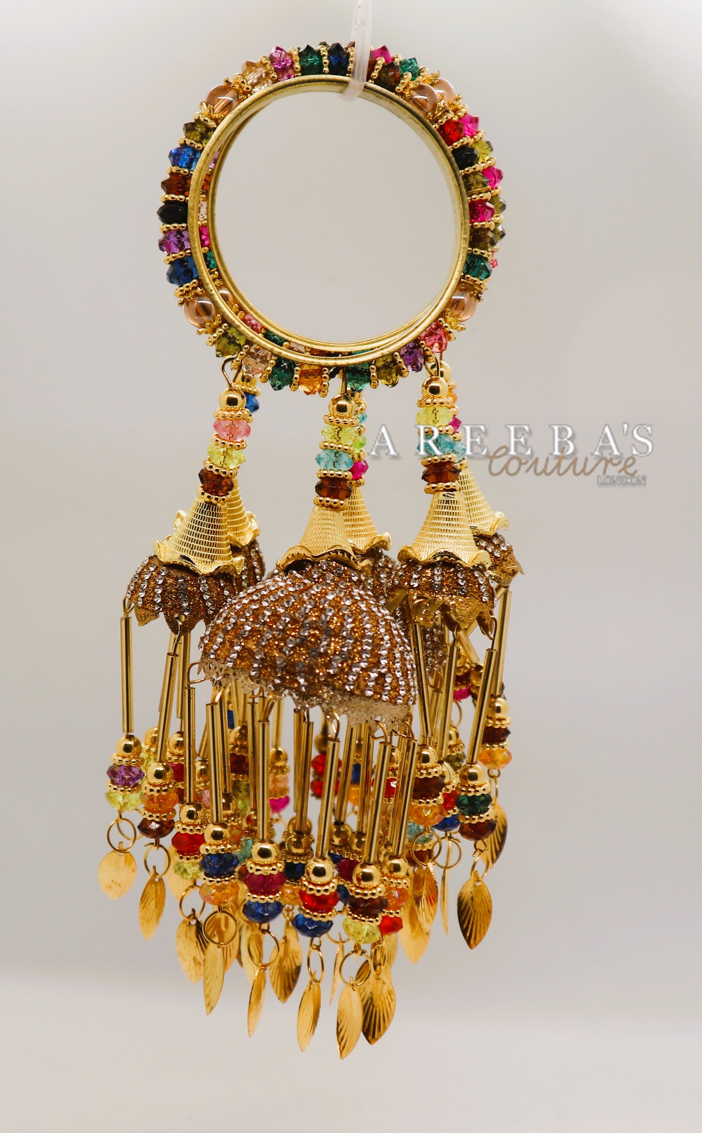 Kaleera with Kangan Multi/ Bridal hand hanging with Bangel- Areeba's Couture