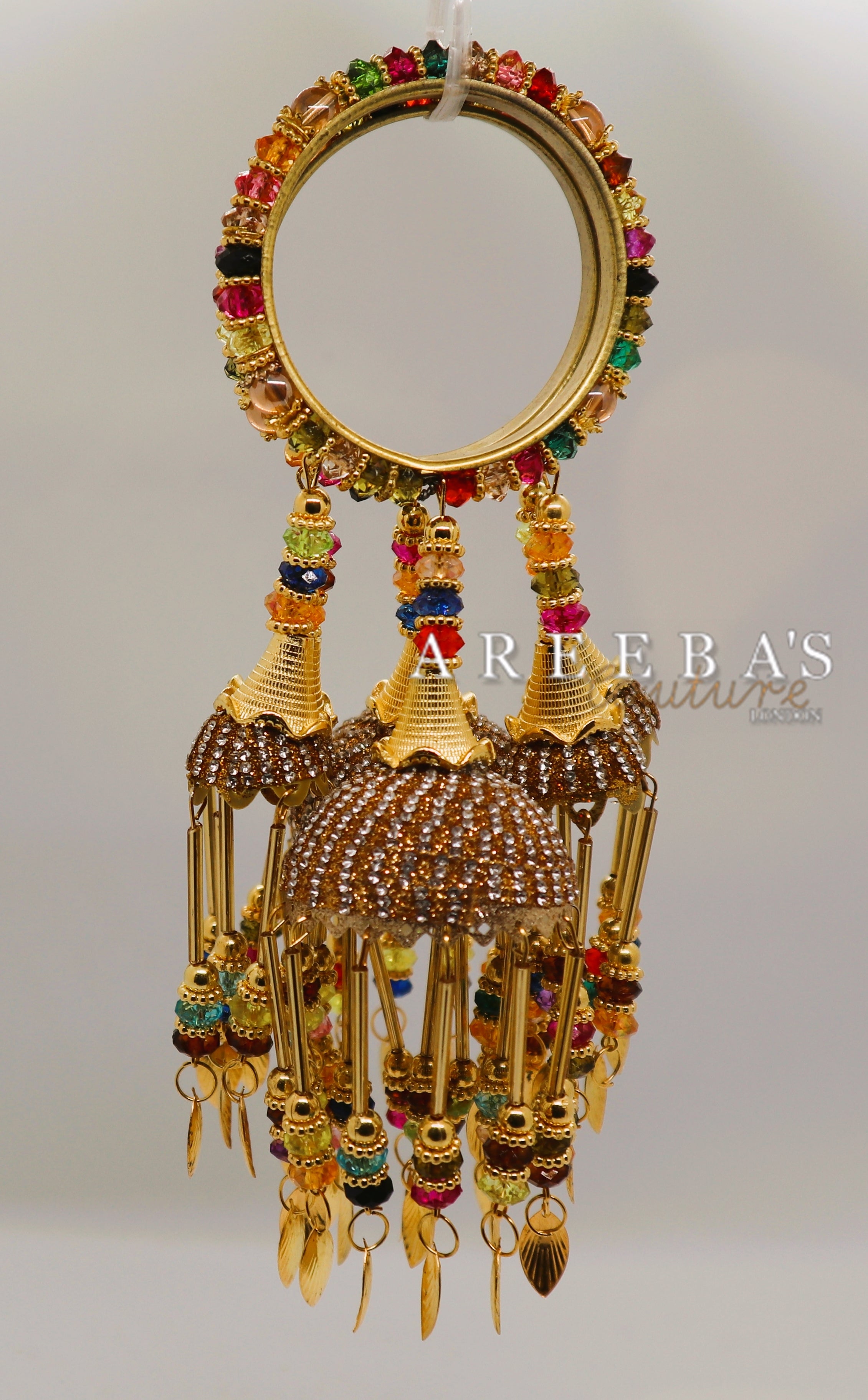 Kaleera with Kangan Multi/ Bridal hand hanging with Bangel- Areeba's Couture