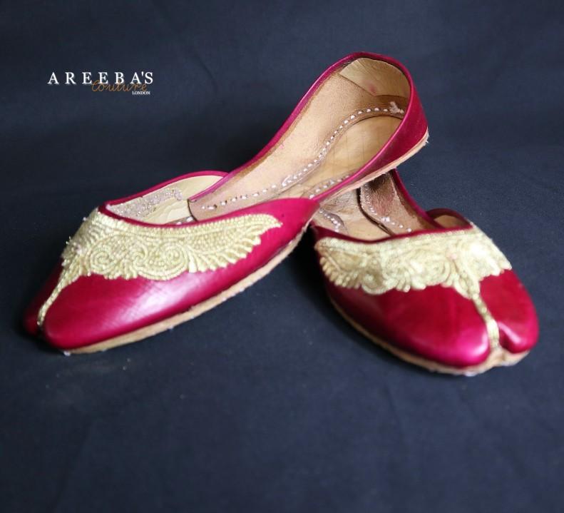 ladies leather khussa- Areeba's Couture