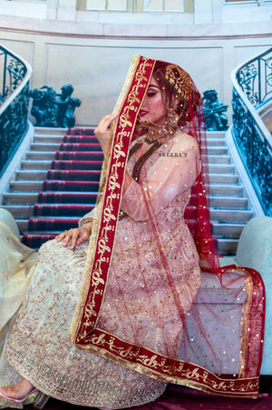 Maroon Qabool hai Dupatta- Areeba's Couture