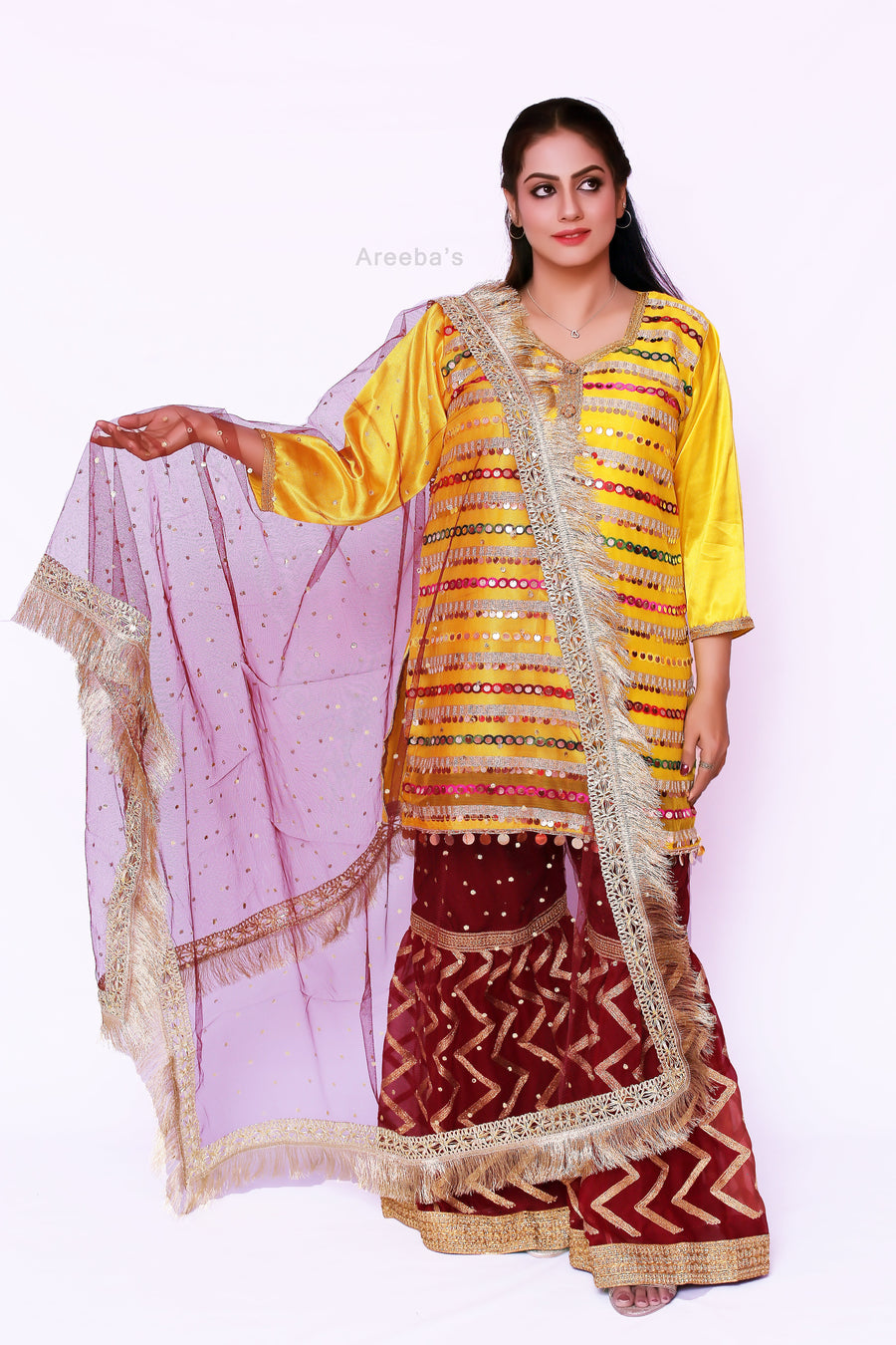 Mehndi gharaa suit- Areeba's Couture